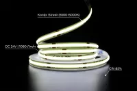 LED стрічка 24В СОВ480 Білий Денний 5500-6000К IP20 8мм