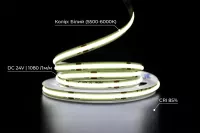 LED стрічка 24В СОВ480 Білий Денний 5500-6000К IP20 8мм
