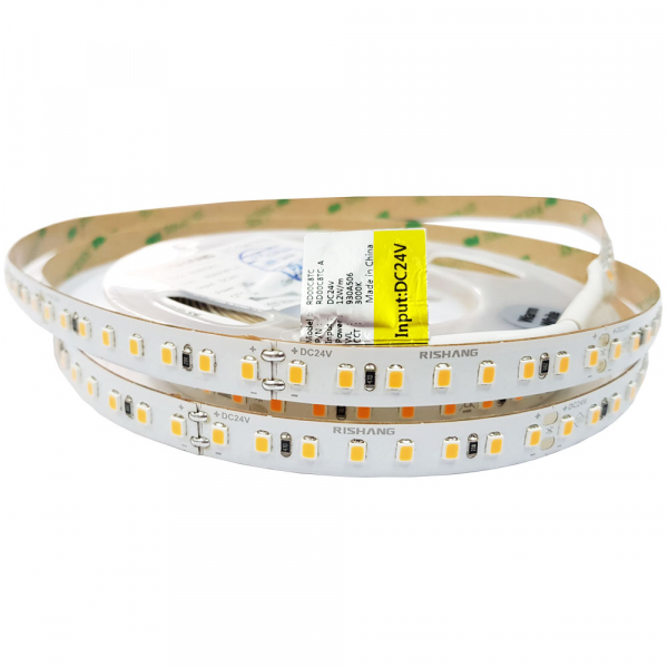LED стрічка 24В RISHANG 128-2835 12Вт 1434Лм RD00C8TC-A 12Вт 1434Лм Білий Теплий 3000K CRI90 IP20 10мм