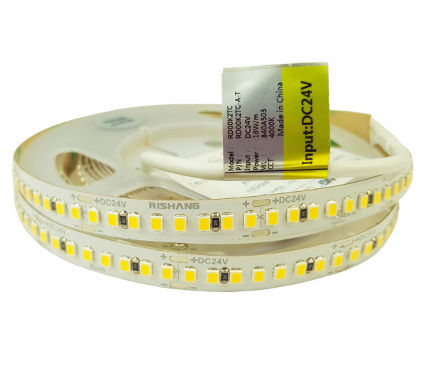 LED стрічка 24В RISHANG RD00K2TC-A 192-2835-24В-IP20 18Вт 2880Лм Білий Нейтральний 4000K CRI80 10мм