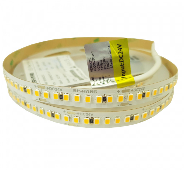 LED стрічка 24В RISHANG RD00K2TC-A 2835-192-IP20-WW-10-24 18Вт 2845Лм Білий Теплий 2700K CRI80 3м н/у 10мм