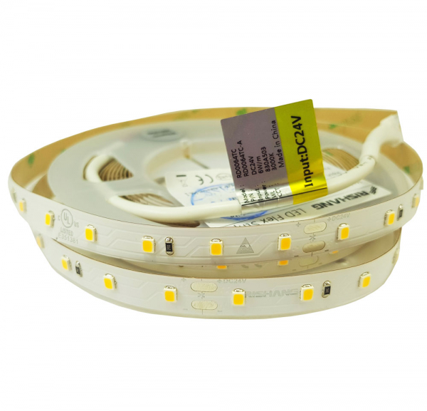LED стрічка 24В RISHANG RD0064TC-A 64-2835-24В-IP20 6Вт 880Лм Білий Теплий 3000K CRI80 10мм