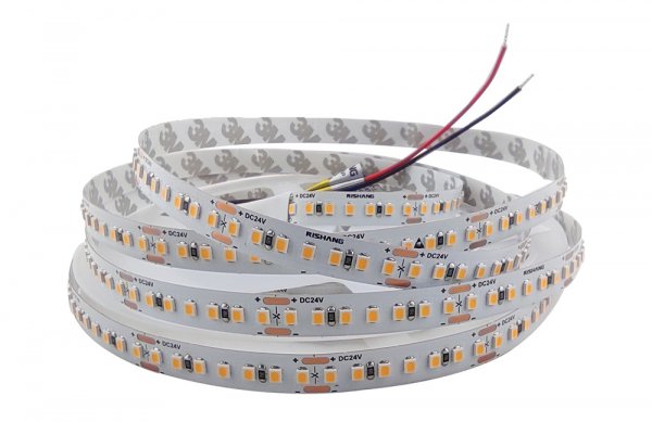 LED стрічка 24В RISHANG RV00G8TC-A 2835-168-IP20-WW-10-24 14,4Вт 1661Лм Білий Теплий 2700K CRI80 10мм