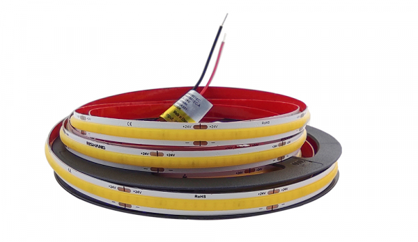 LED стрічка 24В RISHANG RM0801EC-A COB-320-IP20-NW-8-24 10Вт 920Лм Білий Денний 5000K CRI90 8мм