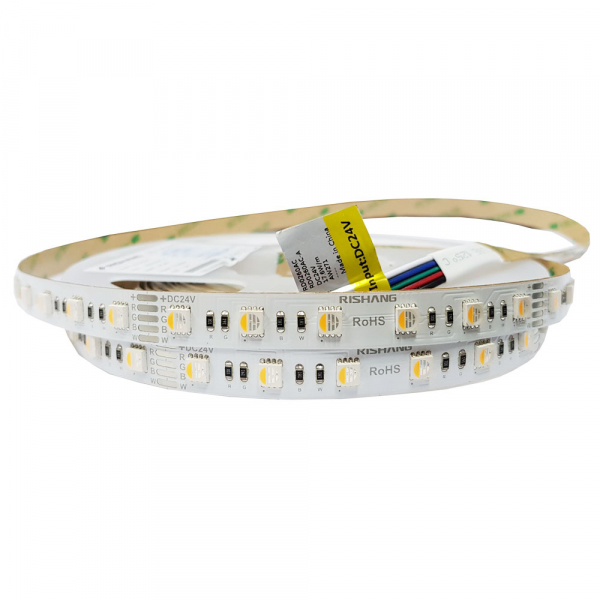 LED стрічка 24В RISHANG RD0260AC-A 5050-60-IP20-RGB/WW-12-24 17,6Вт 946Лм RGB та Білий Теплий 3000K 12мм