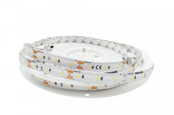 LED стрічка 12В RISHANG RN6060TA-B 2835-60-IP65-WW-10-12 5,5Вт 352Лм Білий Теплий 3000K 10мм