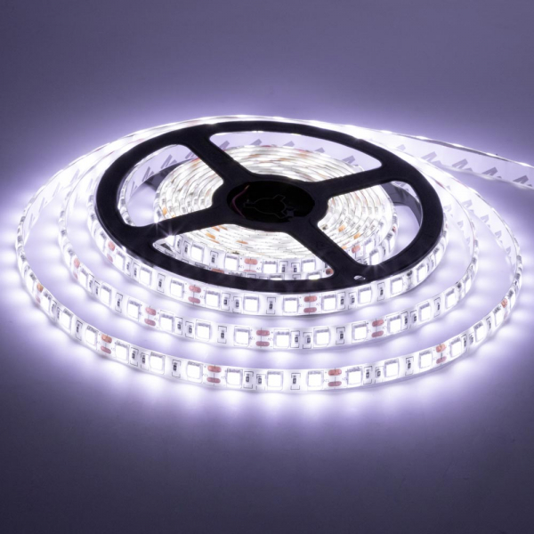 LED стрічка 12В МТК-300W-F-5050-12 SMD5050-60 14,4Вт 520Лм Білий Холодний 6500-7500К IP65 10мм