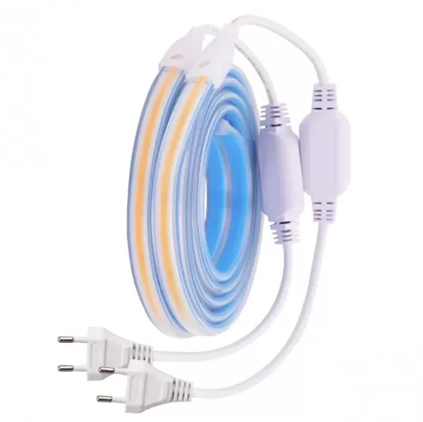 LED стрічка 220В СОВ 320 LED 9Вт Білий Теплий 2800-3200K IP68 8мм
