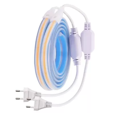 LED стрічка 220В СОВ 320 LED 9Вт Білий Теплий 2800-3200K IP68 8мм