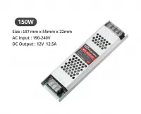Блок живлення 12В MN-150-12 12,5А 150Вт SLIM алюмінієвий перфорований
