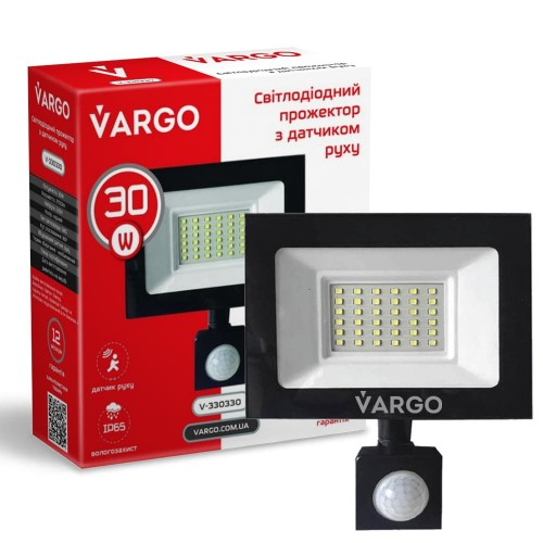 LED прожектор VARGO 30Вт з датчиком руху