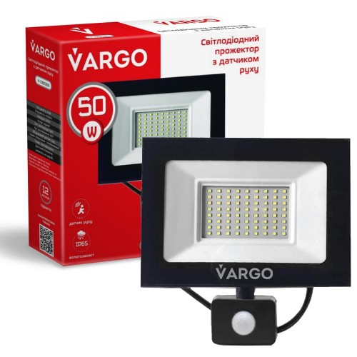 LED прожектор VARGO 50Вт з датчиком руху