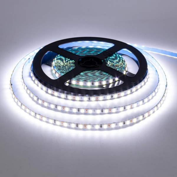 LED стрічка 12В AVT-600CW2835-12 SMD 2835 LED 9,6Вт 1200Лм Білий Ультрахолодний 9000K-12000K IP20 5мм