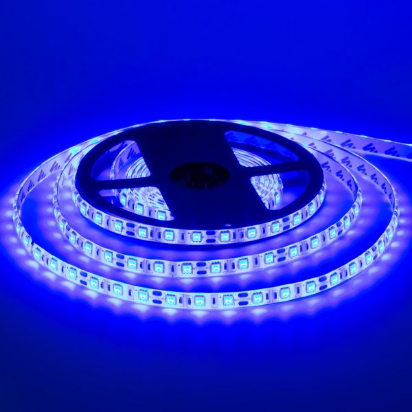 LED стрічка 12В МТК-300B-F-5050-12 SMD 5050-60 14,4Вт Синій IP65 10мм