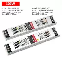 Блок живлення LEDTech 24v 12,5а 300Вт ultra thin алюм