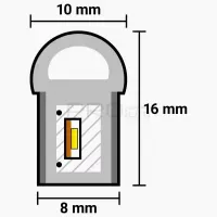 LED неон SF 8x16 2835-120 IP68 12В 10Вт Червоний